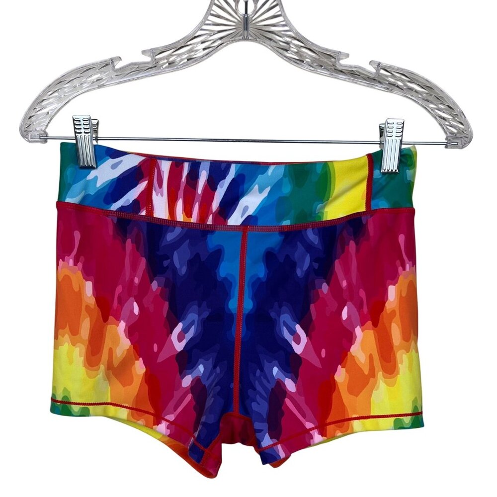 Pink Candy Rainbow Tie Dye Mini Shorts